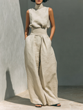 Desiree | Minimalist tanktop & wide-leg broek set