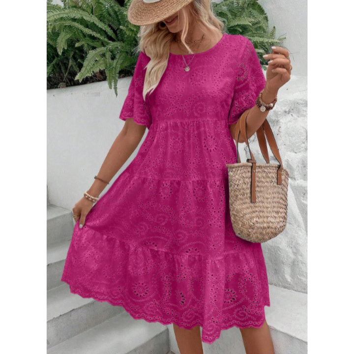 Raemi™ | Elegante ronde hals boho zomerjurk