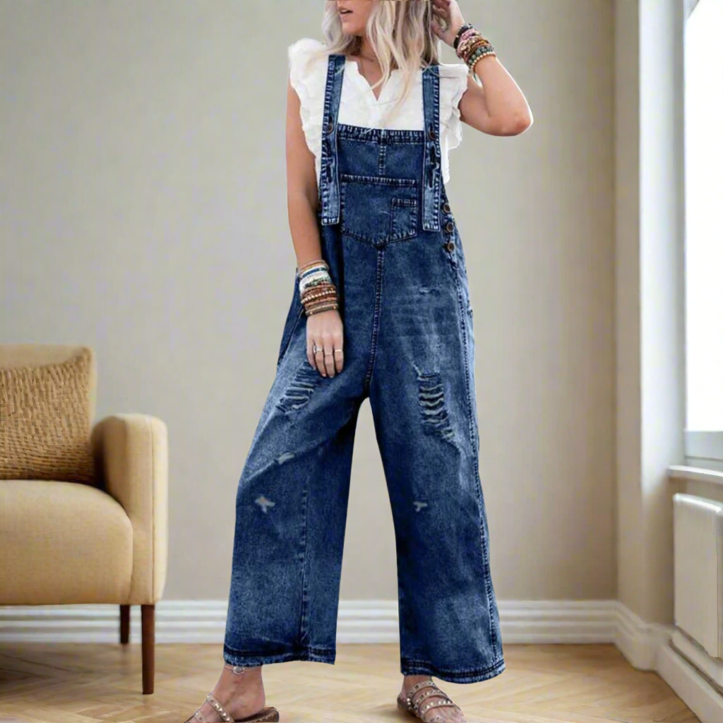Carmelita™ | Vintage wash verstelbare jumpsuit