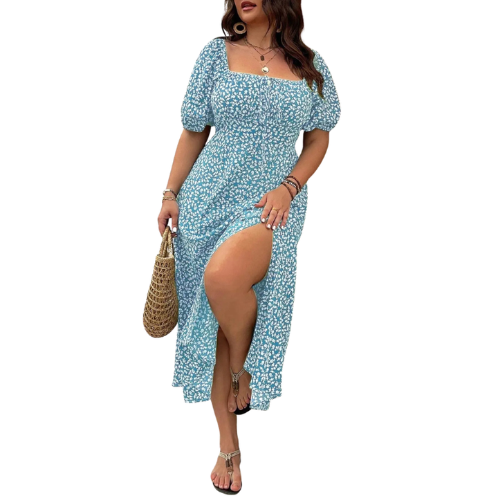Serene™ | Elegante plus size tie front bloemenjurk