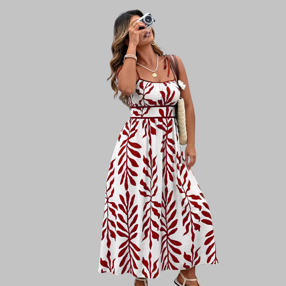 Rahira™ | Casual zonder mouwen summer leaf print maxi jurk