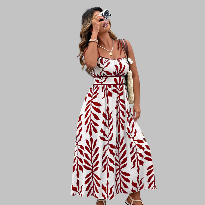 Rahira™ | Casual zonder mouwen summer leaf print maxi jurk