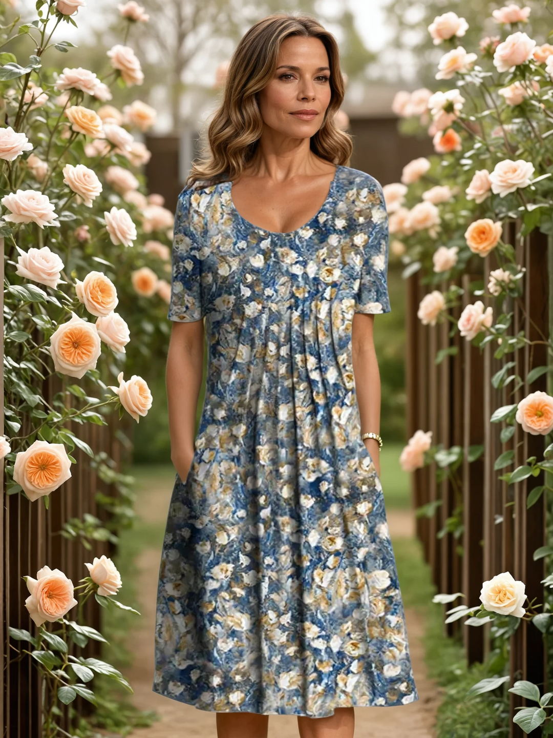 Elarisse | Bloemen midi jurk