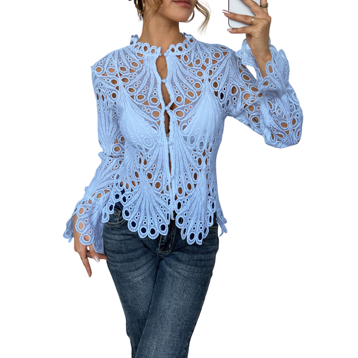 Sarah™ | Moderne hollow detail blouse