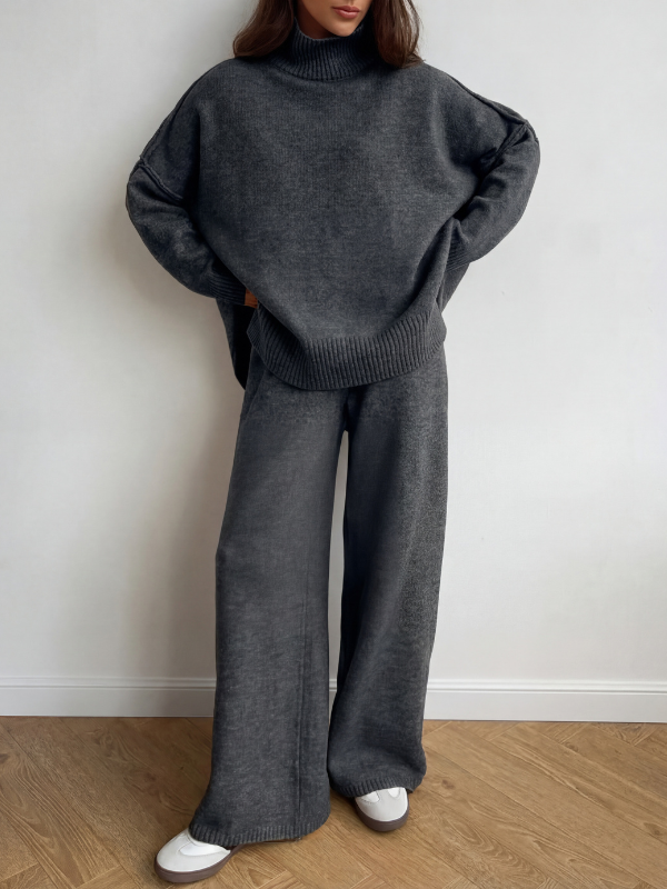 Beatrix™ | Turtleneck trui & wide-leg broek tweedelige set