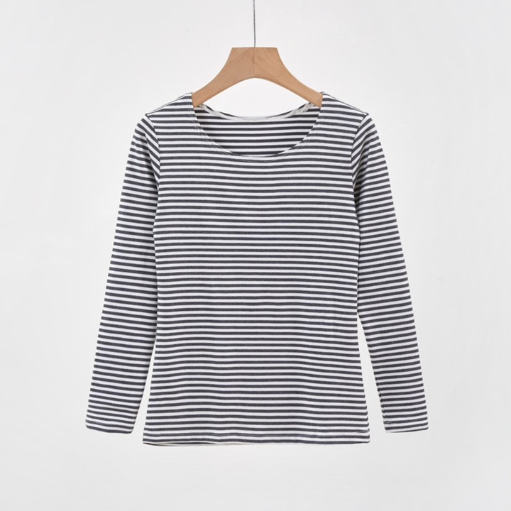 Evanthia™ | Casual gestreepte slim-fit lange mouwen top