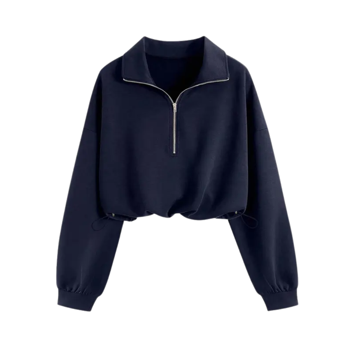 Isolene™ | Comfortabele half-zip drawstring cropped sweatshirt