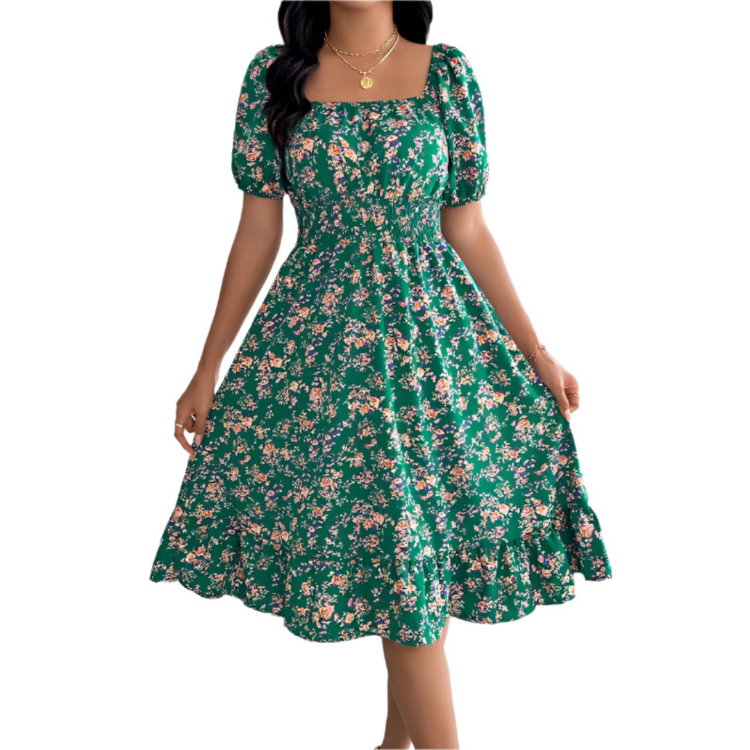 Hiraya™ | Klassieke square neck ruffled summer sundress
