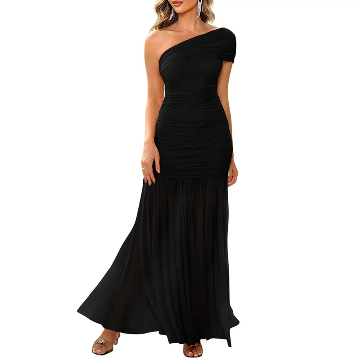 Jada™ | Glamorous one-shoulder ruched jurk