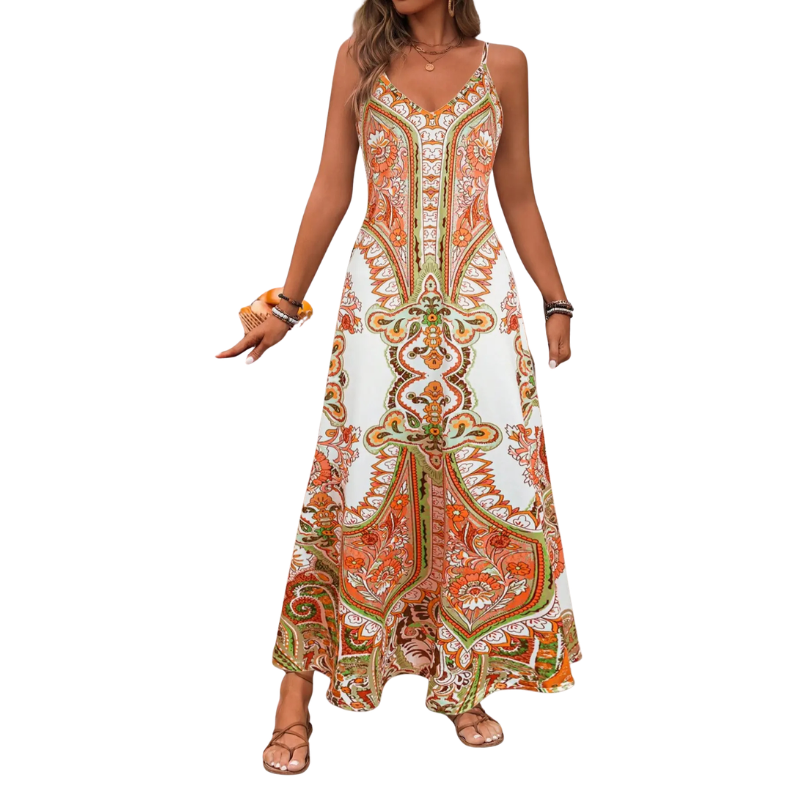 Helga™ | Soepel vallende bloemen vacation maxi jurk