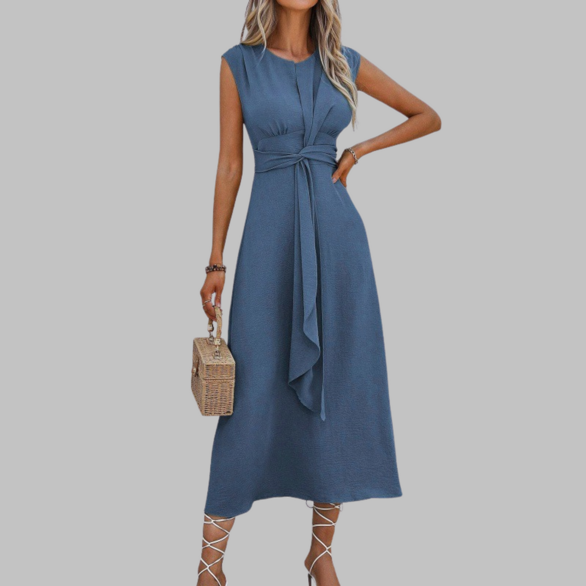 Reese™ | Elegante zonder mouwen ronde hals maxi jurk