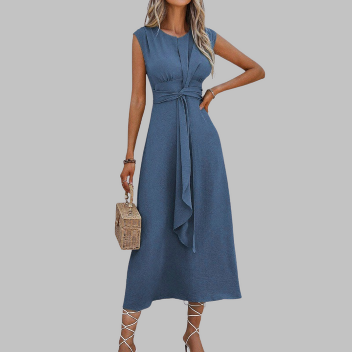 Reese™ | Elegante zonder mouwen ronde hals maxi jurk