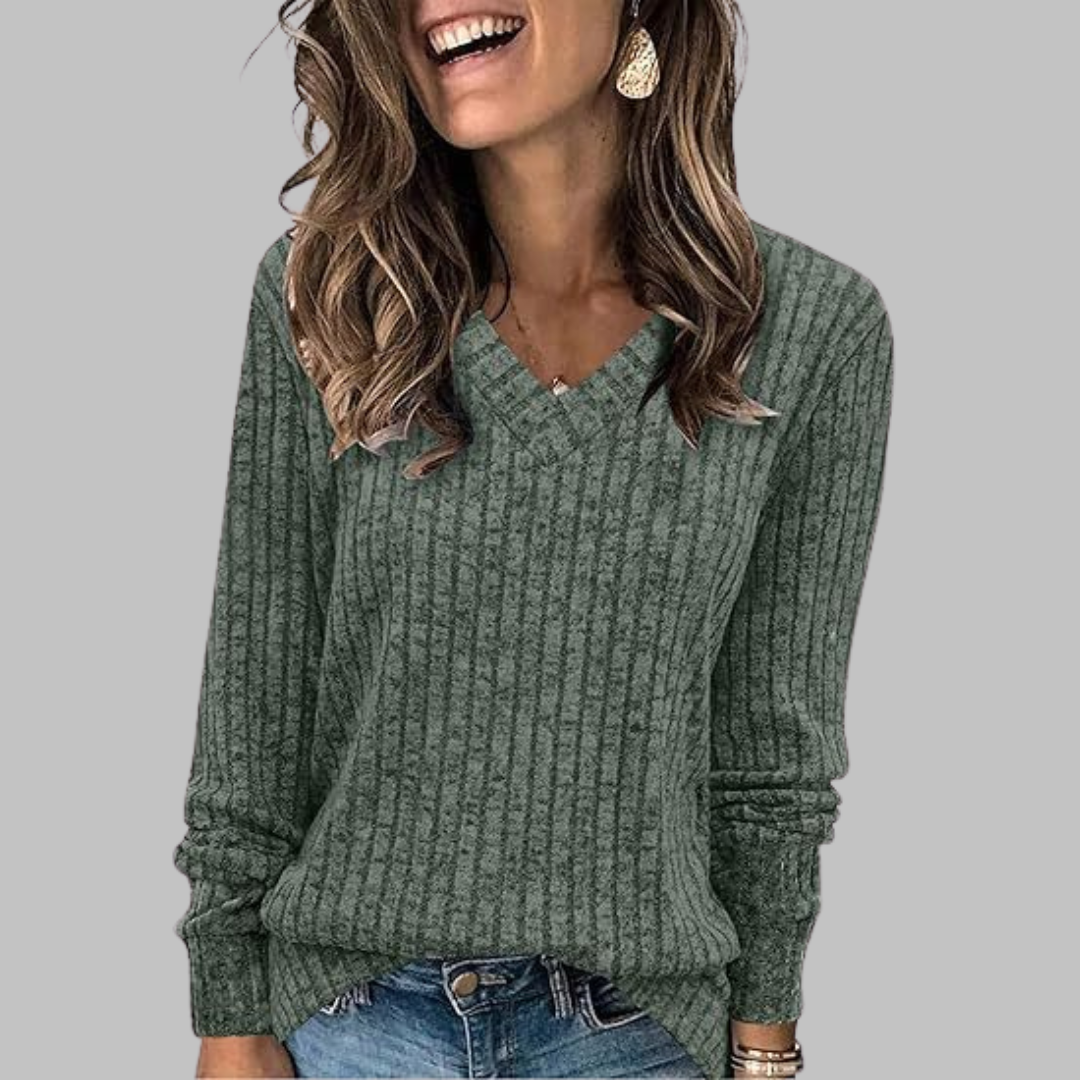 Dewy | Comfy V-hals lange mouwen top