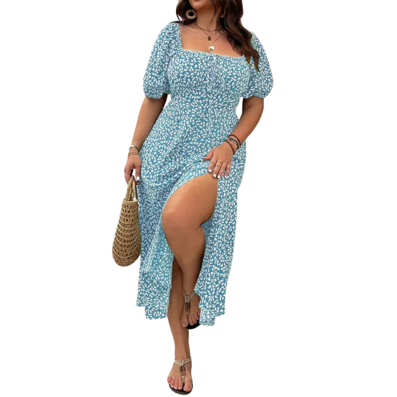Sandra™ | Trendy plus size bloemen print jurk