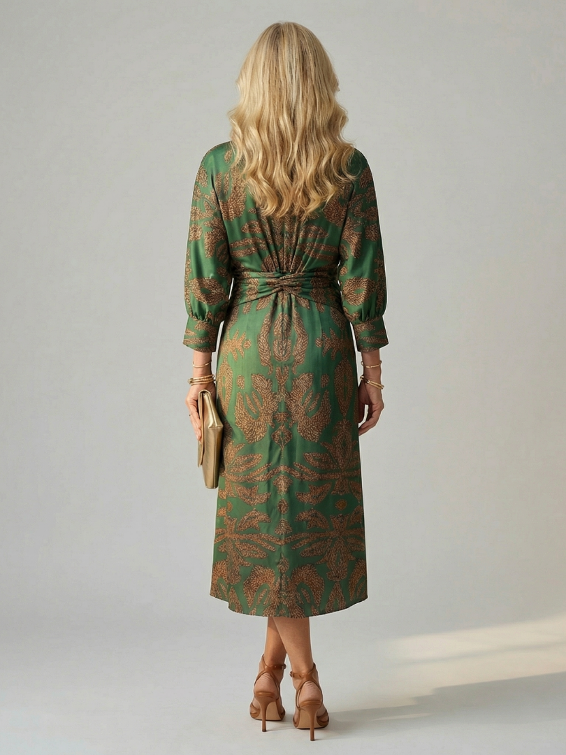 Lune | Natural wrap midi jurk