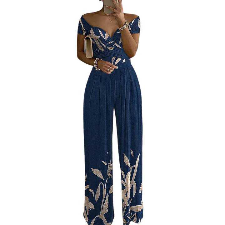 Chyna™ | Bloemen off shoulder wrap jumpsuit