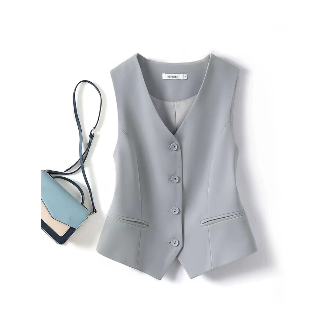 Zarina™ | Classy zonder mouwen button-front pak vest