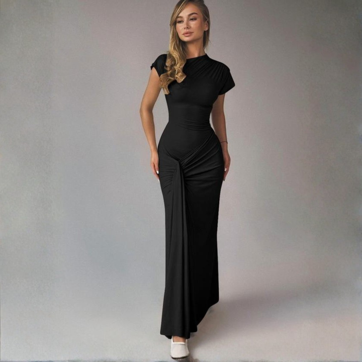 Lola™ | Elegante wrap ruched bodycon formal jurk