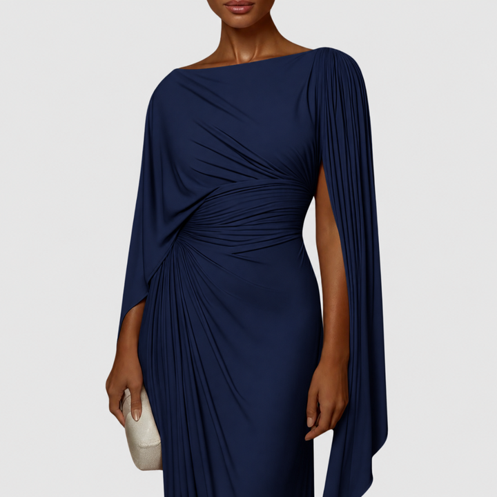 Lyssa | Geplooide gedrapeerde maxi jurk