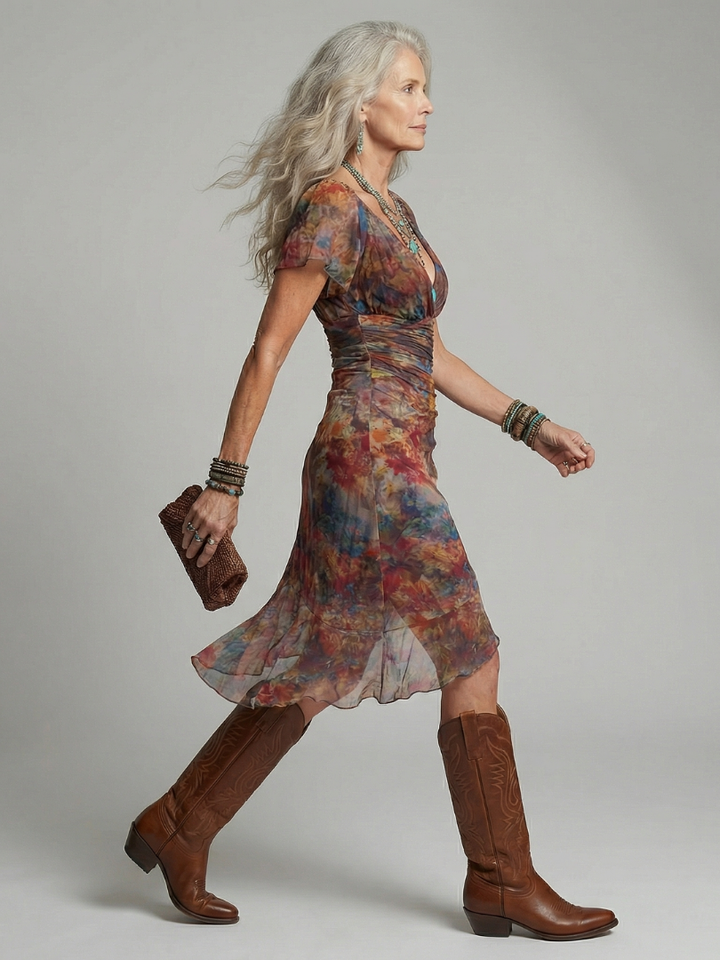 Aeris | Quiet halter midi jurk
