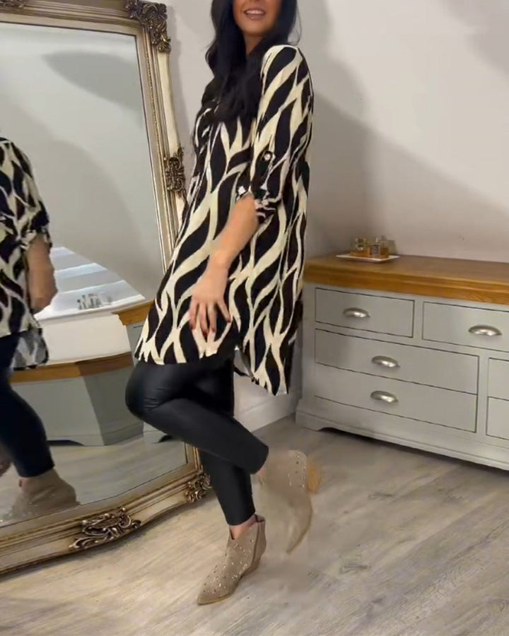 Alexandra™ | Met print loose-fit top