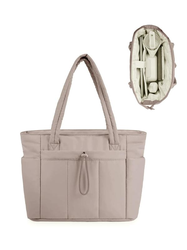Veja™ | Dames insulated puffer shopper laptop & cup holder casual work tas