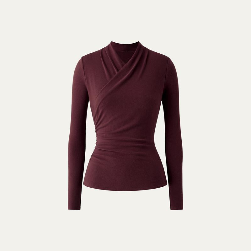Nica™ | Simple surplice lange mouwen top medium length