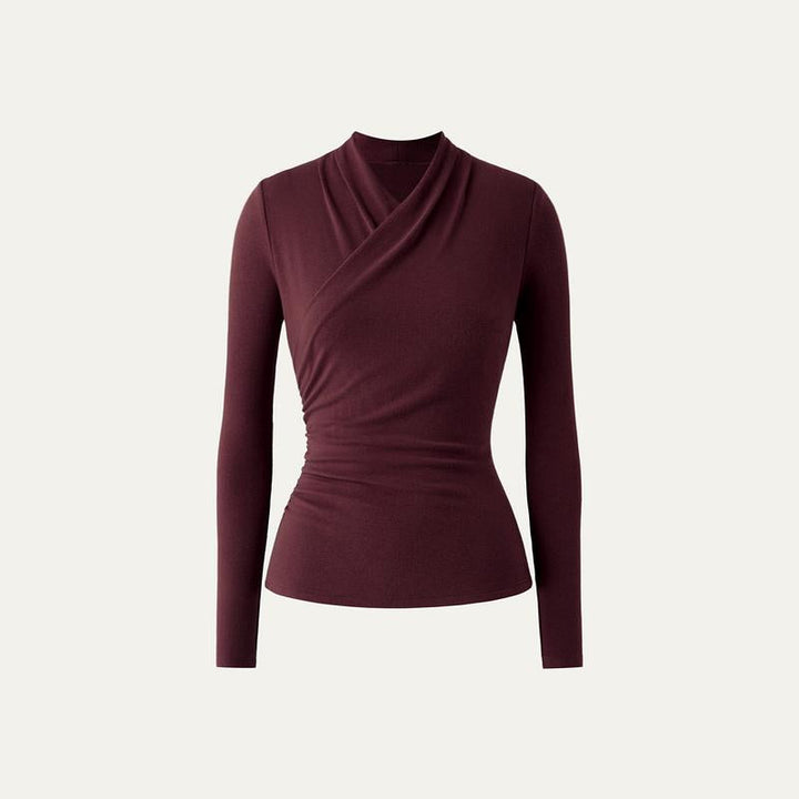 Nica™ | Simple surplice lange mouwen top medium length
