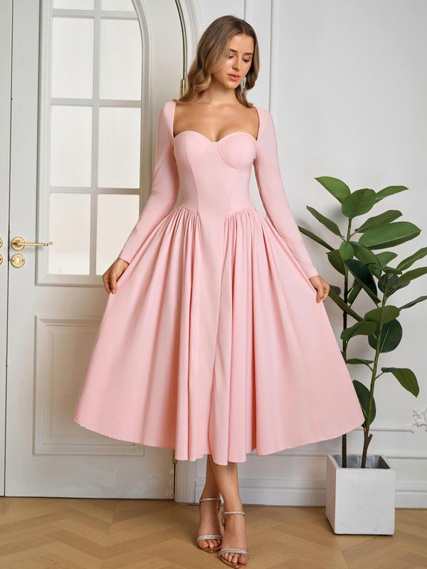 Holly™ | Elegante ruched tie-back sweetheart neck a-line jurk for parties
