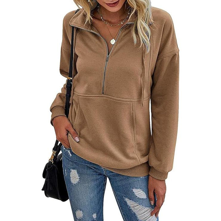Annie™ | Lapel zip-up sweatshirt voor dames casual pullover