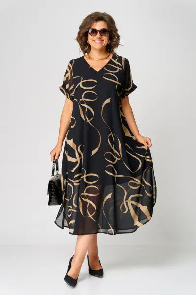Valessia | Met print midi jurk