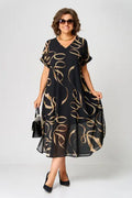 Valessia | Met print midi jurk