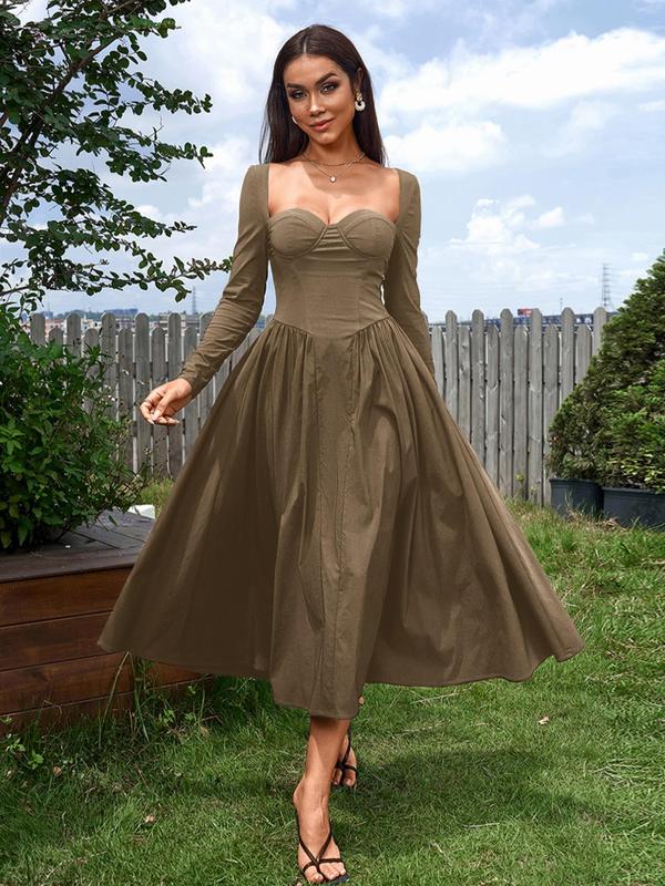Holly™ | Elegante ruched tie-back sweetheart neck a-line jurk for parties