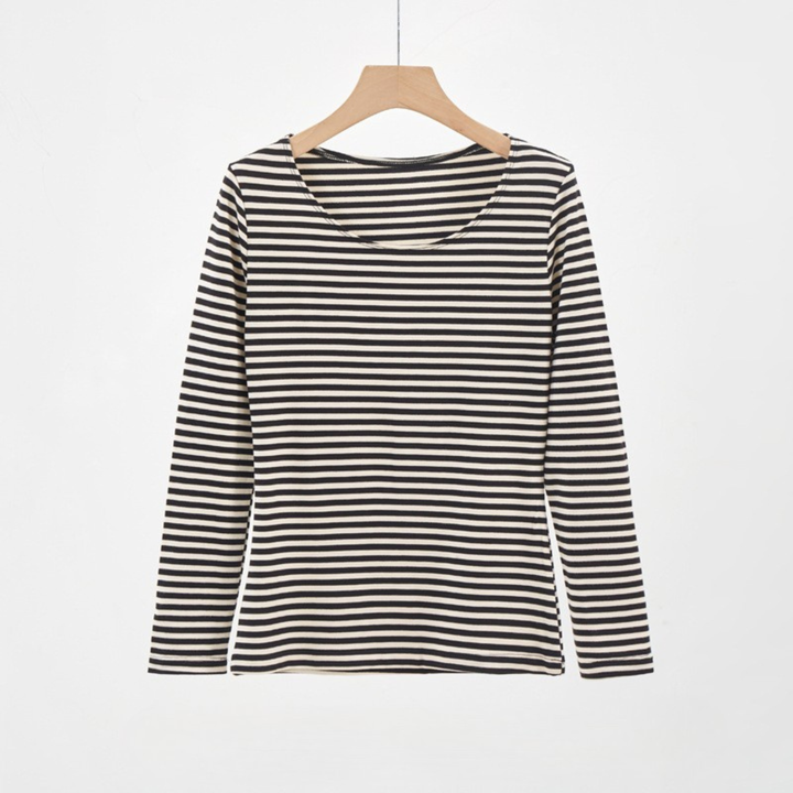 Evanthia™ | Casual gestreepte slim-fit lange mouwen top