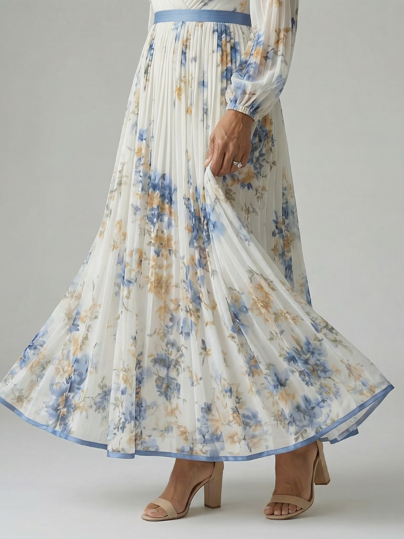 Rielle | Pleated wrap midi jurk