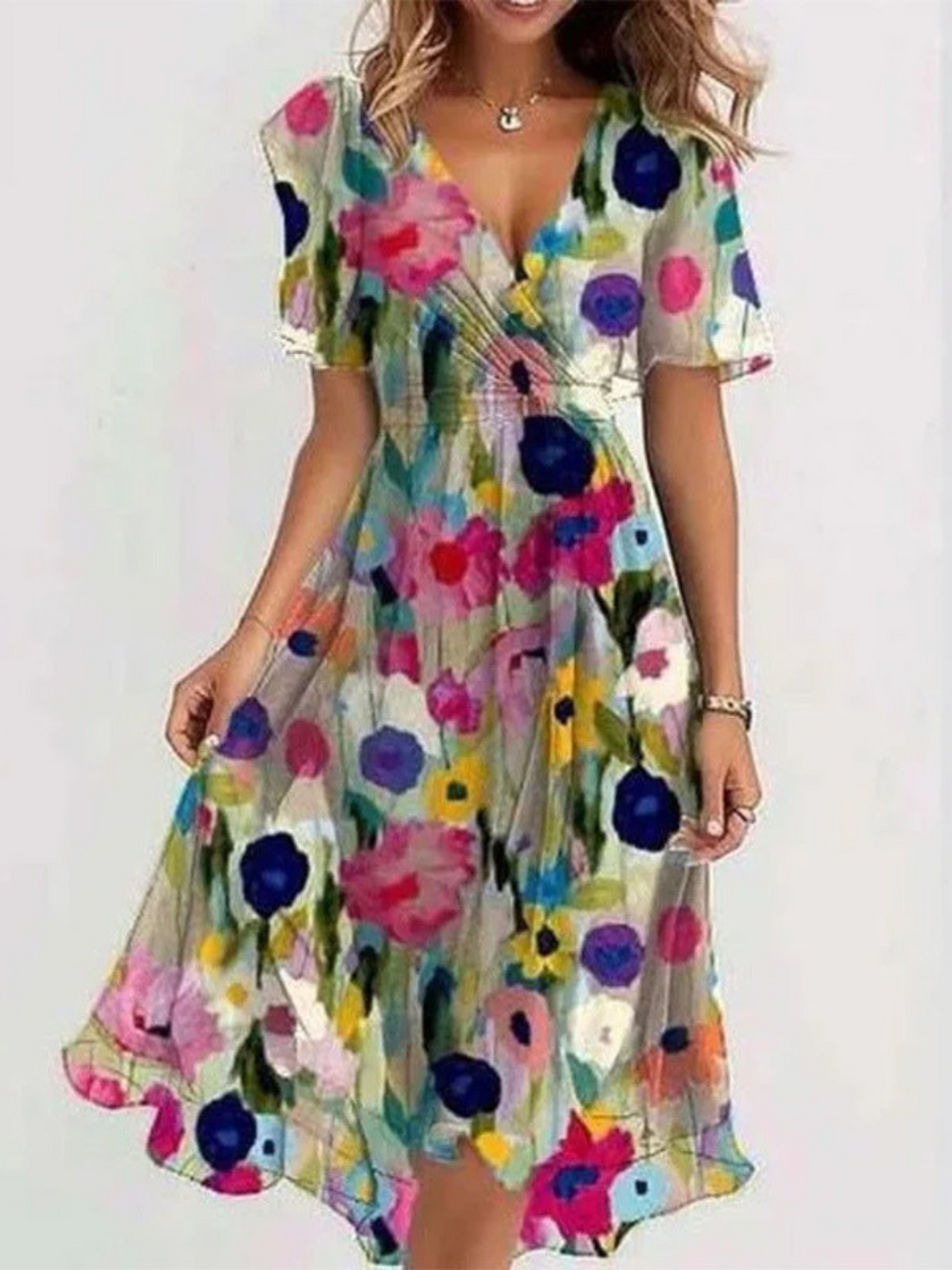 Lavina™ | Vibrant boho midi jurk