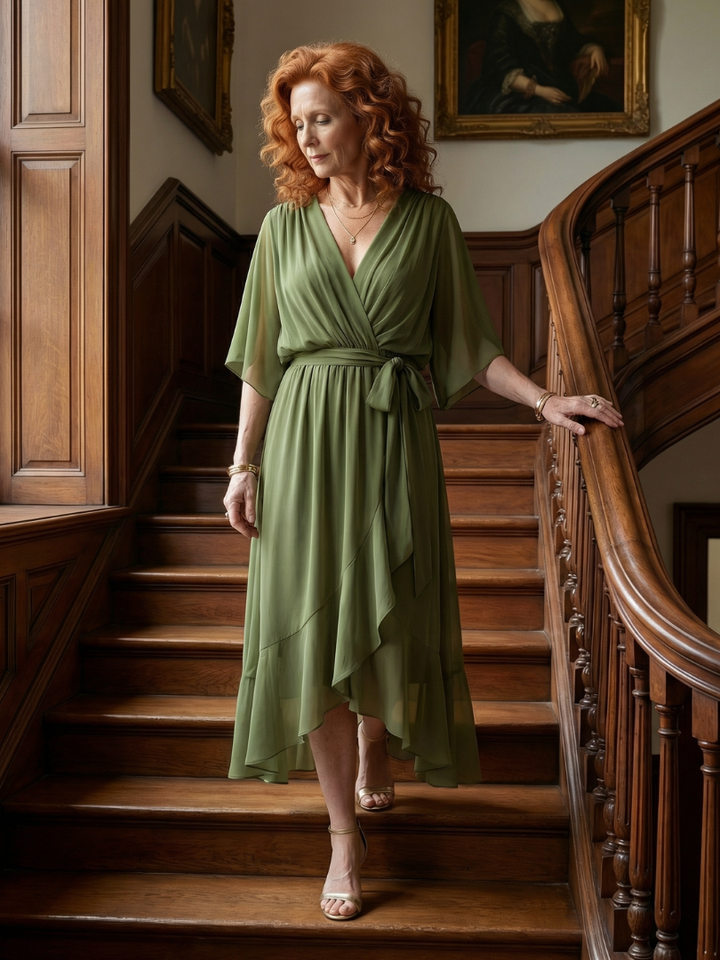 Elric | Light drape midi jurk