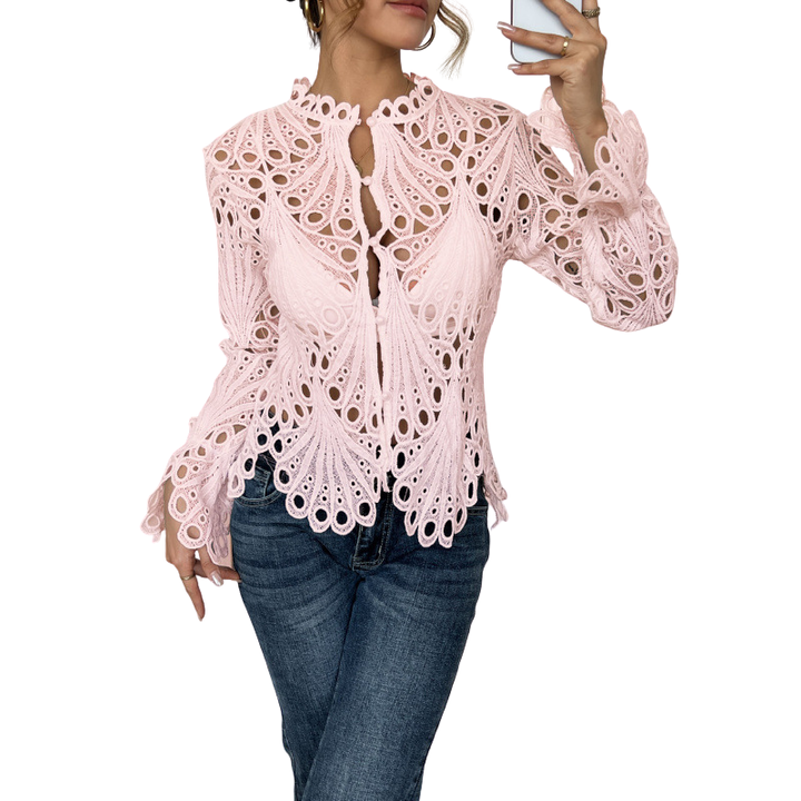Sarah™ | Moderne hollow detail blouse