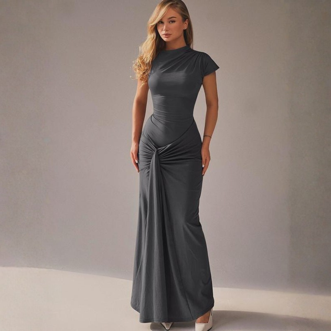 Lola™ | Elegante wrap ruched bodycon formal jurk
