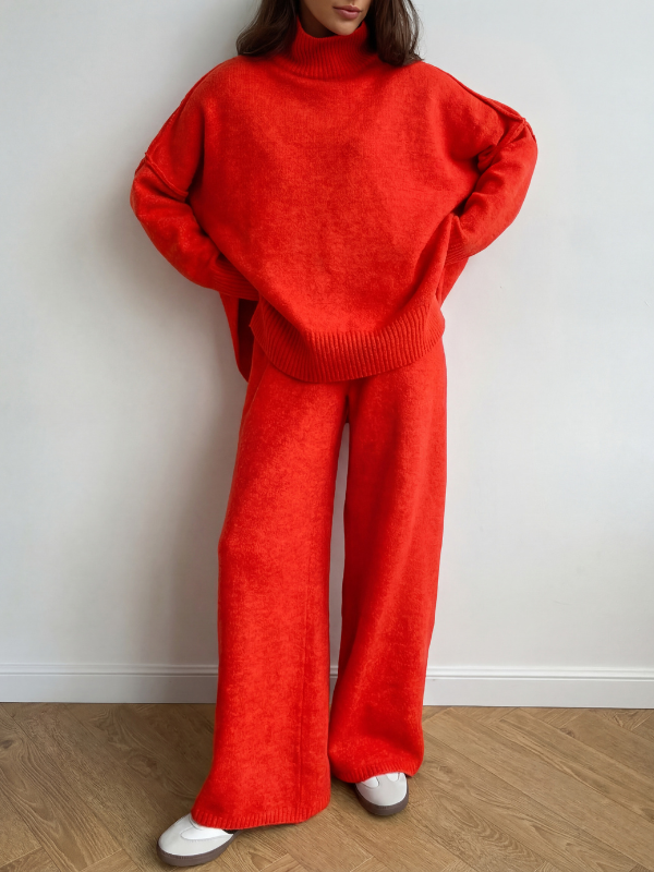 Beatrix™ | Turtleneck trui & wide-leg broek tweedelige set