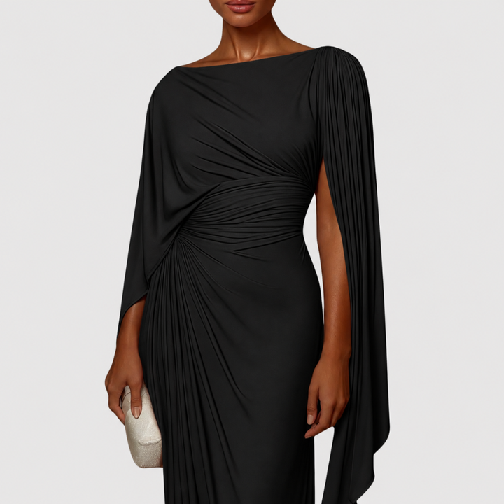 Lyssa | Geplooide gedrapeerde maxi jurk
