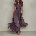 Vivienne | Lace trim chiffon maxi jurk