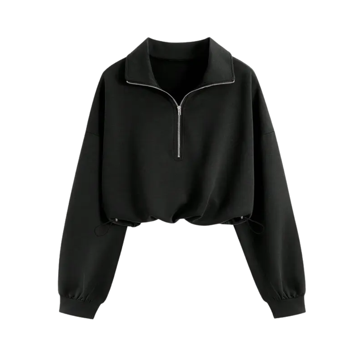 Isolene™ | Comfortabele half-zip drawstring cropped sweatshirt