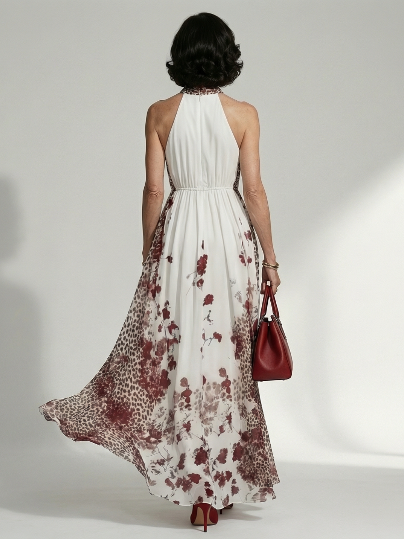 Orlune | Pleated white maxi jurk
