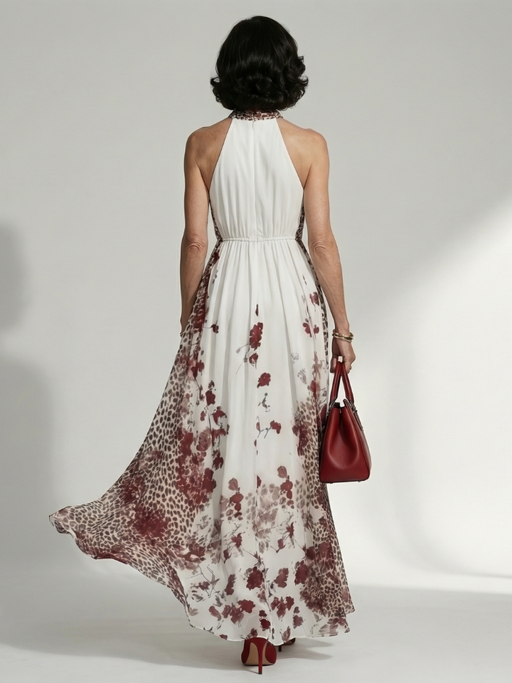 Orlune | Pleated white maxi jurk