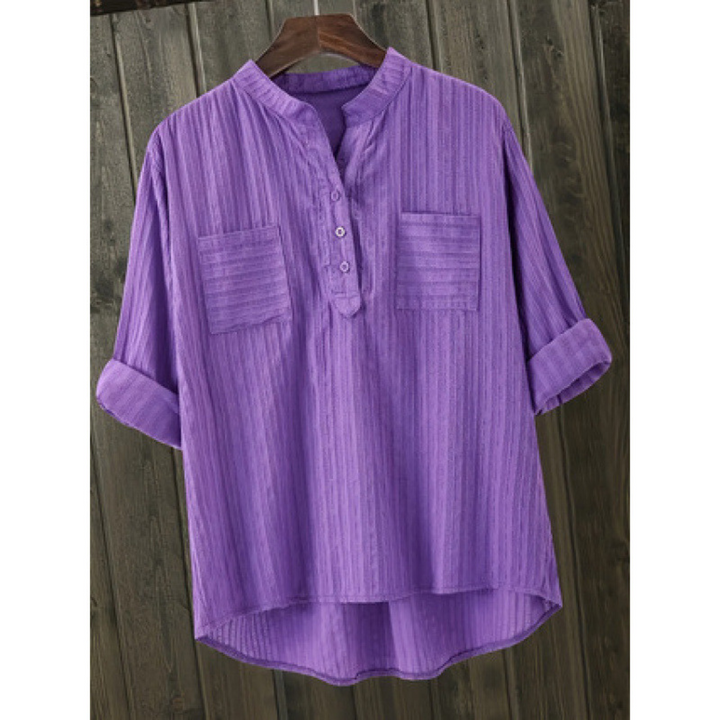Lucille™ | Casual lange mouwen everyday collared top