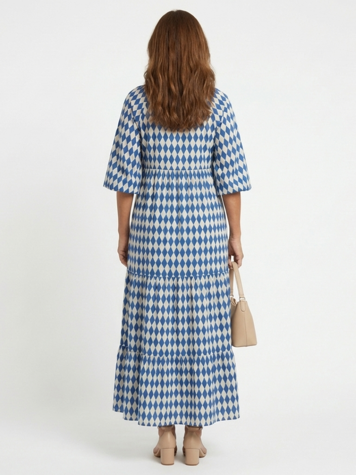 Sara | Diamond print maxi jurk