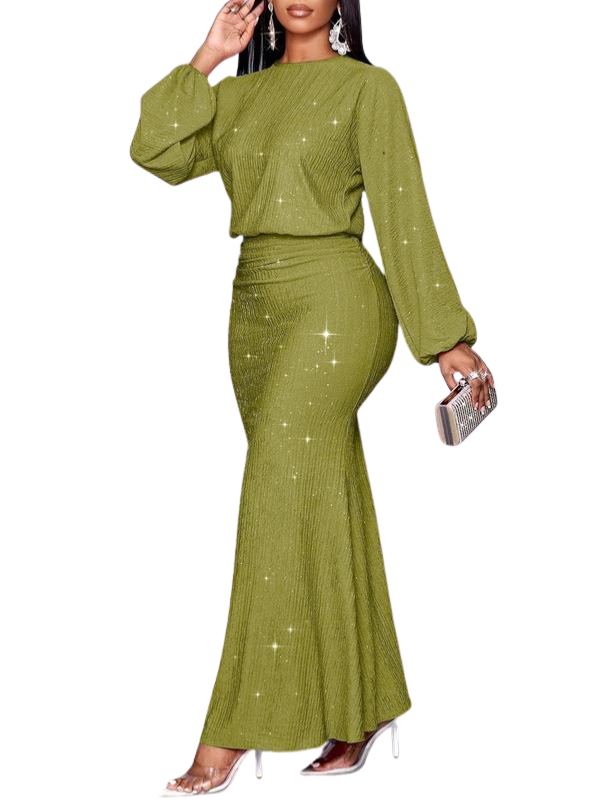 Neggie™ | Dames elegante mermaid hem lange mouwen bodycon jurk