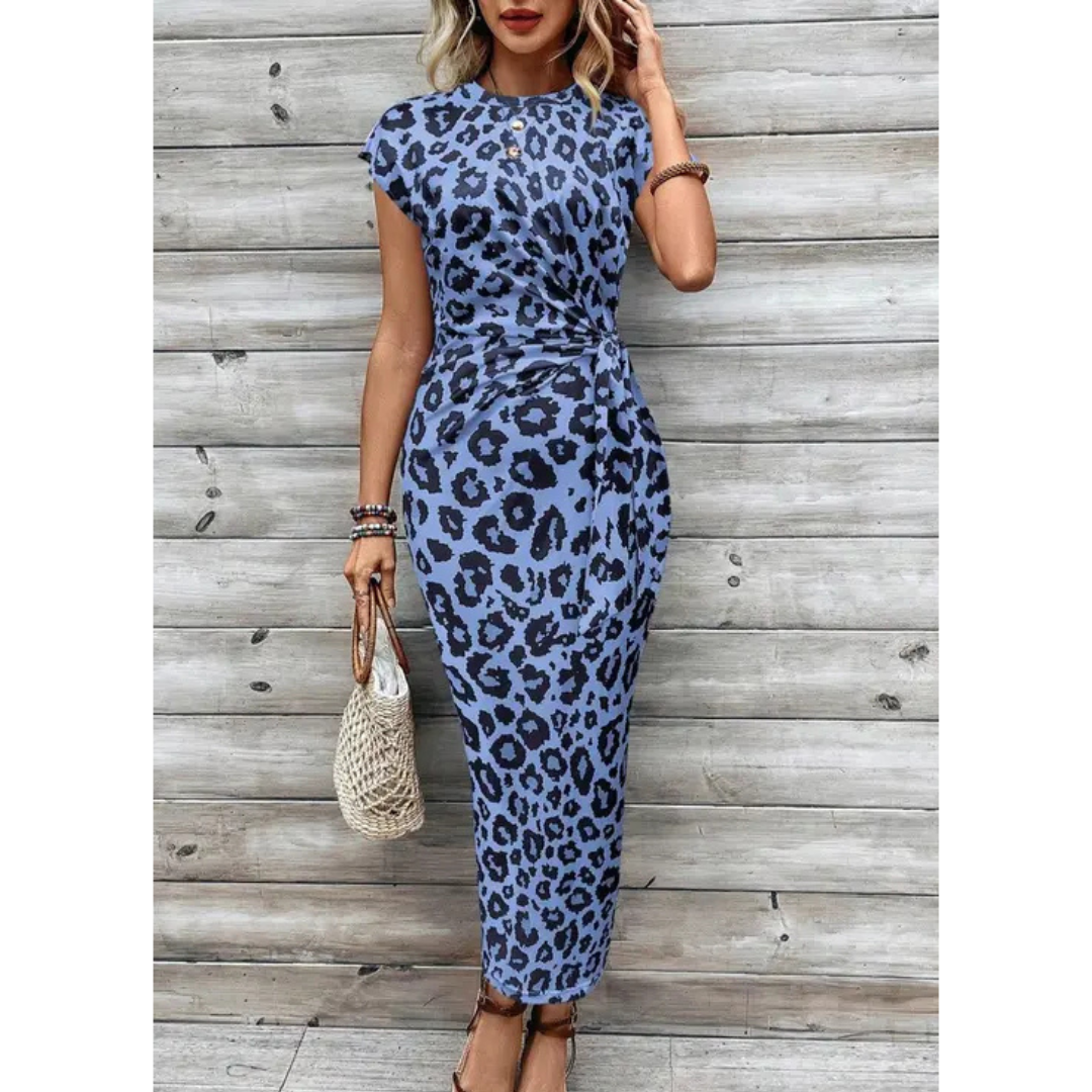 Feliciati™ | Chique bodycon jurk with crew neck flutter sleeves