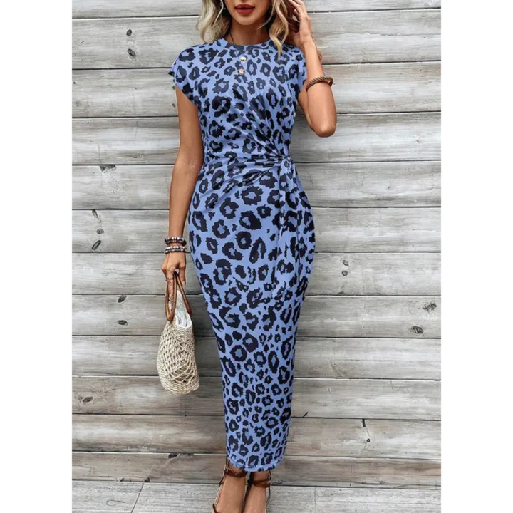 Feliciati™ | Chique bodycon jurk with crew neck flutter sleeves